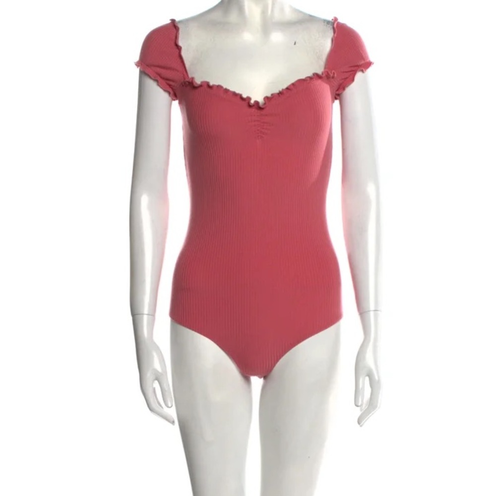Reformation Square Neckline Short Sleeve Bodysuit